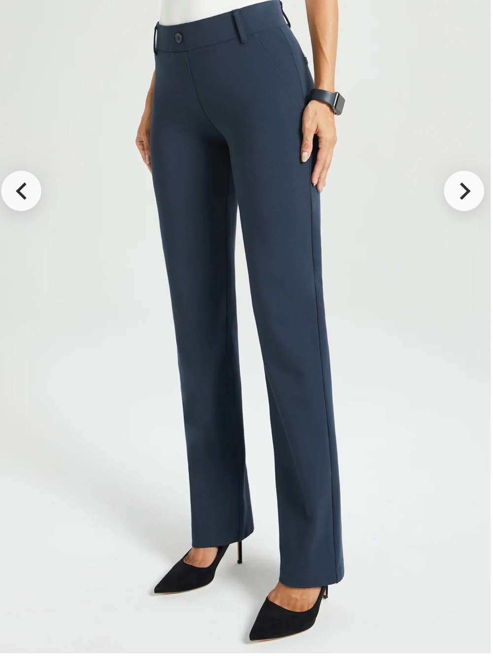 Betabrand Navy Dress stretch Pants - Straight Leg